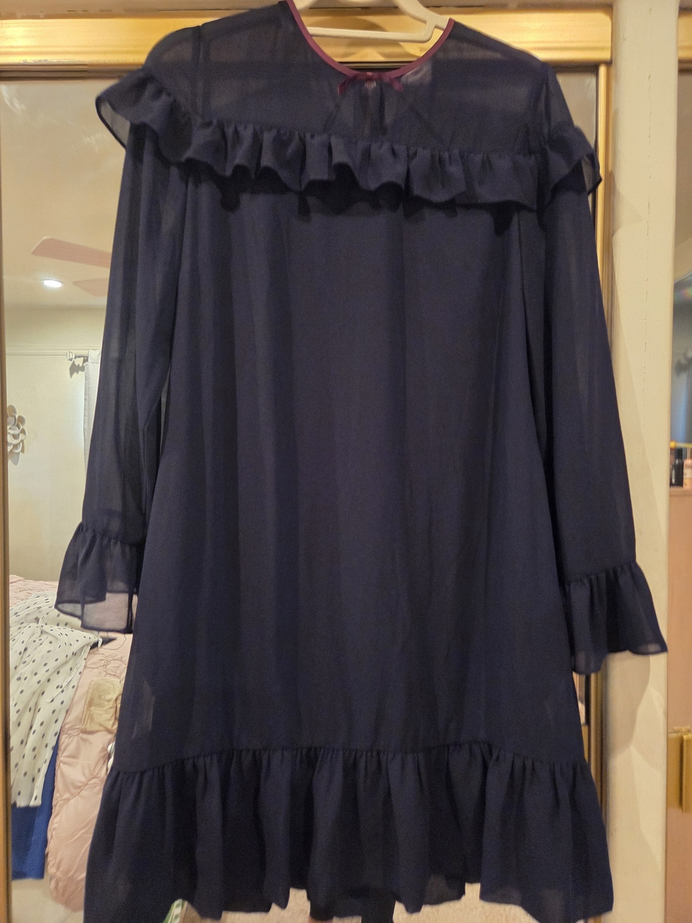 Ted Baker Navy Dress with Pink Trim
